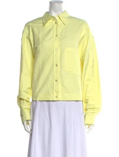 Pre-owned Stella Mccartney Long Sleeve Button-up Top In Yellow