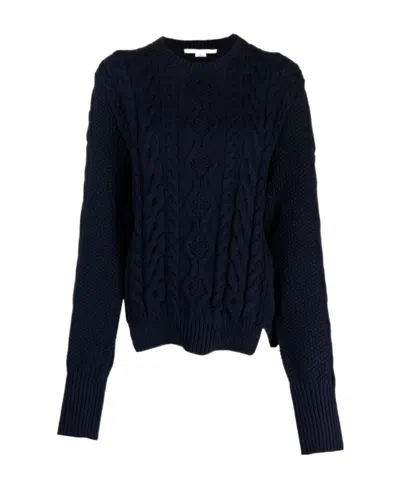 Stella Mccartney Long-sleeve Cable-knit Jumper In Black