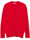 Stella Mccartney Button-detailed V-neck Cardigan In Rot