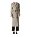 Stella Mccartney Herringbone Wool And Silk Trench Coat In Brown