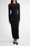 Stella Mccartney Long Sleeve Compact Knit Miracle Dress In Black
