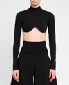 Stella Mccartney Long-sleeve Compact-knit Top In Black