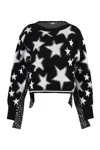 Stella Mccartney Starry Crew-neck Cropped Sweater In Black