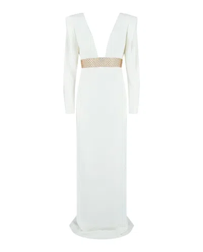 STELLA MCCARTNEY LONG SLEEVE DEEP V-NECK GOWN