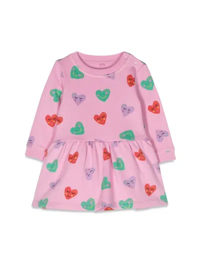 Stella Mccartney Babies' Long Sleeve Dress Hearts In Multicolour