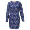 Stella Mccartney Long Sleeve Dress In Blue Celia Lace In Blue