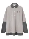 Stella Mccartney Oversized Polo Shirt Collared Neck In Gray