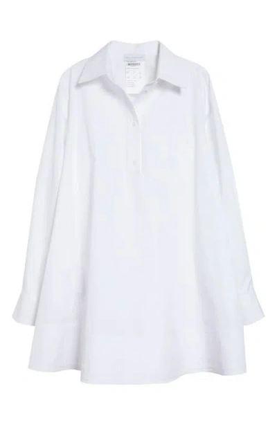 Stella Mccartney Long Sleeve Poplin Mini Shirdress In White
