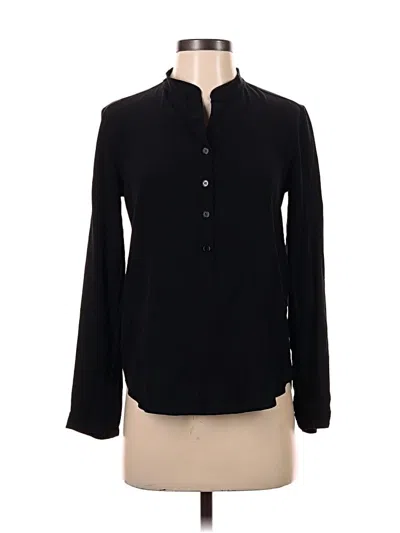 Pre-owned Stella Mccartney Long Sleeve Silk Top Black Mock Neckline Tops