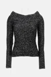 Stella Mccartney Long-sleeve Sparklinh Top With Sequins In Gray