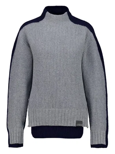 Stella Mccartney Long-sleeve Two-tone Sweater In Gray