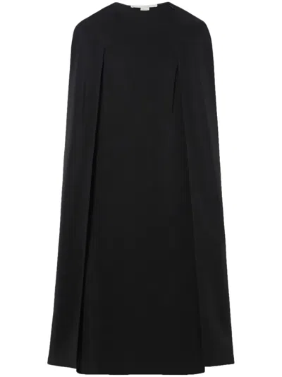 Stella Mccartney Long-sleeved Cape Dress In Black