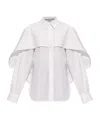 Stella Mccartney Long-sleeved Cape Shirt In White