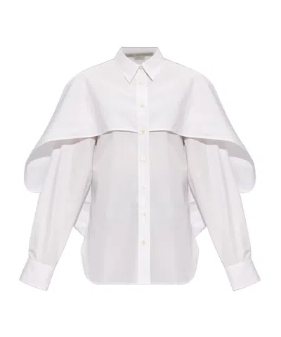 Stella Mccartney Long-sleeved Cape Shirt In White