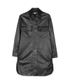 Stella Mccartney Oversized Faux Leather Shirt With Chest Pockets In Black