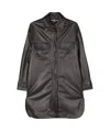 Stella Mccartney Oversized Faux Leather Shirt With Chest Pockets In Black