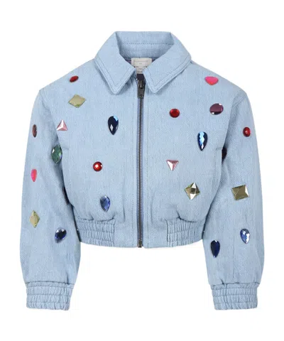 Stella Mccartney Kids' Long-sleeved Casual Jacket In Gnawed Blue