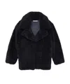 Stella Mccartney Belted Plush Teddy Jacket In Black
