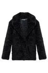 Stella Mccartney Faux-shearling Single-breasted Jacket In Blue