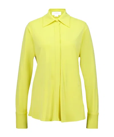 Stella Mccartney Long-sleeved Crepe Shirt In Yellow
