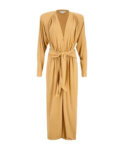 Stella Mccartney Long Sleeved Creped Jersey Jumpsuit In Orange
