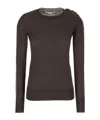 Stella Mccartney Dark Brown Wool Sweater In Black