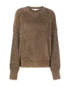 Stella Mccartney Fluffy Long Sleeve Crew-neck Sweater In Brown