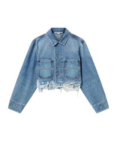 Stella Mccartney Long-sleeved Denim Jacket In Blue