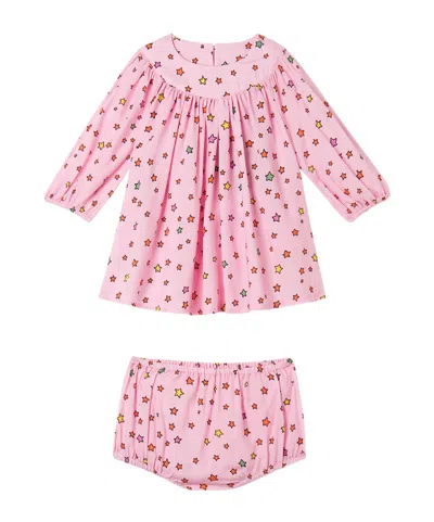 Stella Mccartney Long-sleeved Dress And Bloomers Two-piece Set In Blue