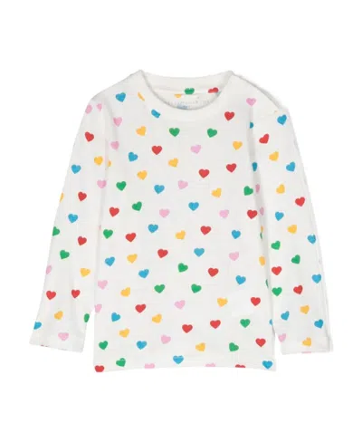 Stella Mccartney White T-shirt For Baby Girl With Hearts Print