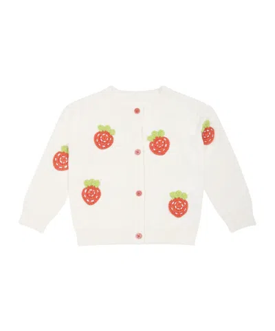 Stella Mccartney Babies' Long-sleeved Knitted Cardigan In Cream