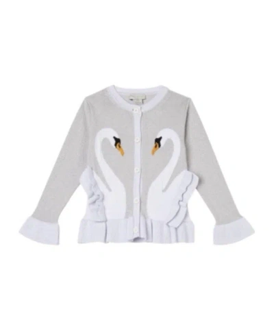 Stella Mccartney Kids' Long-sleeved Knitted Cardigan In White