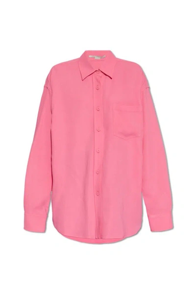 Stella Mccartney Long Sleeved Oversized Shirt In Pink