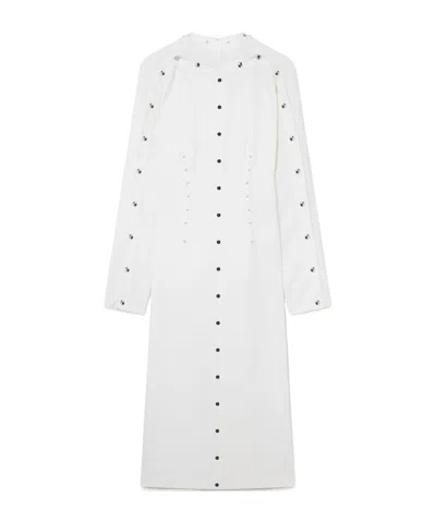 Stella Mccartney Long-sleeved Rivet Mid-length Dress In White