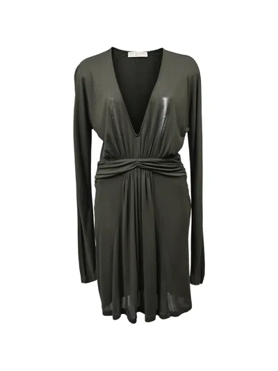 Pre-owned Stella Mccartney Long-sleeved Ruched Dress In Green