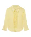 Stella Mccartney + Net Sustain Ruffled Organic Silk Crepe De Chine Shirt In Yellow