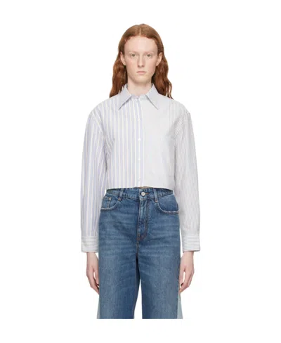 Stella Mccartney Long-sleeved Striped Shirt In White