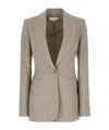 Stella Mccartney Wool Blazer With Embroidered Back Vent In Gray