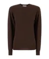 Stella Mccartney Crew Neck Cashmere Blend Sweater In Brown