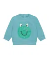 Stella Mccartney Light Blue Sweatshirt For Baby Boy With Frog In Blue