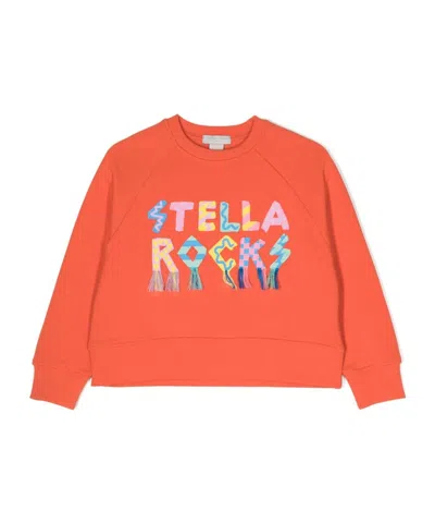 Stella Mccartney Long-sleeved Sweater In Orange