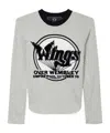 Stella Mccartney Wings Graphic Long-sleeved Cotton Top In Gray
