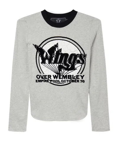 STELLA MCCARTNEY LONG-SLEEVED T-SHIRT WITH WING PATTERN