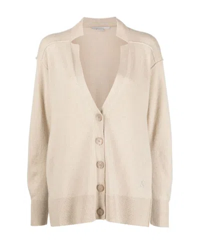 Stella Mccartney Long-sleeved V-neck Cardigan In Nude