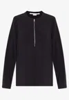 Stella Mccartney Long-sleeved Zip T-shirt In Black