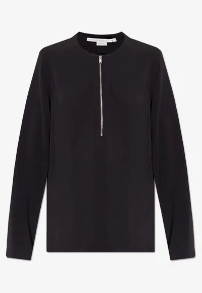 Stella Mccartney Long-sleeved Zip T-shirt In Black
