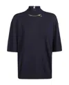 Stella Mccartney Long-sleeved Zipper Sweater In Black
