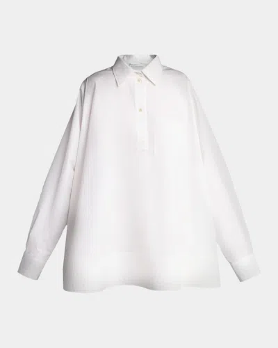 Stella Mccartney Long-sleeve Cotton Poplin Mini Shirtdress In White