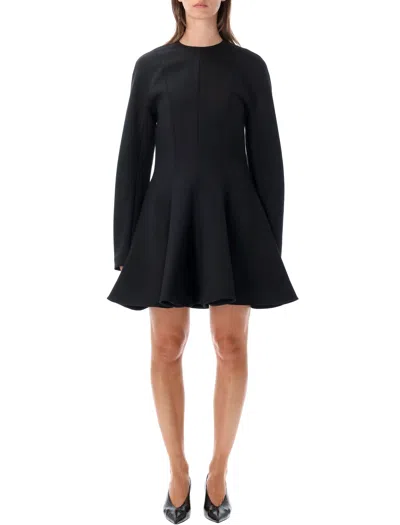 Stella Mccartney Long-sleeve Fit And Flare Mini Dress In Black