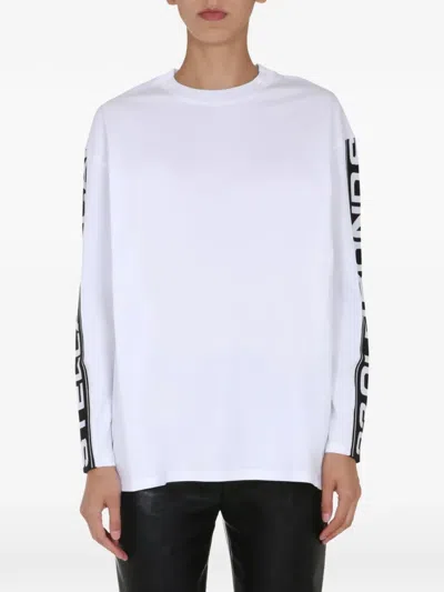 Stella Mccartney Long-sleeve Round-neck T-shirt In White